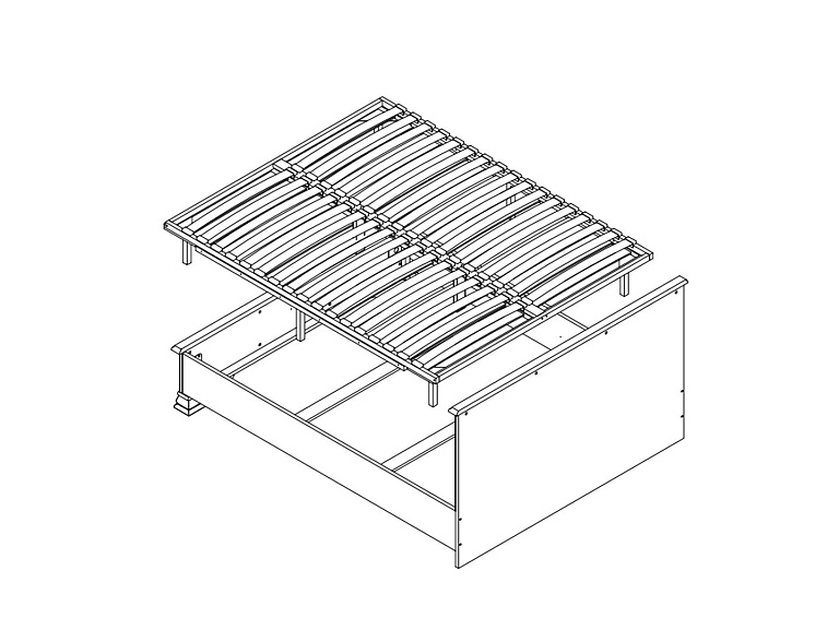 Кровать с мягким элементом c металлическим основанием  Classic LOZ160х200