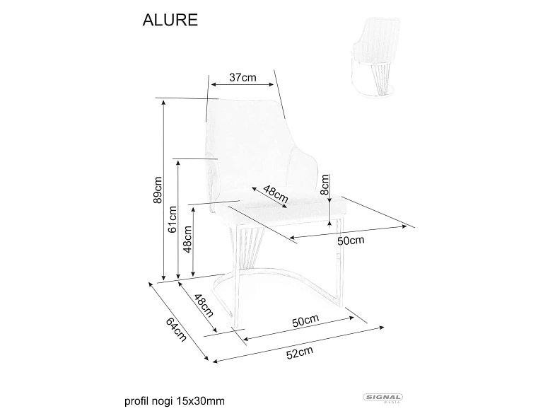 Стул SIGNAL ALURE Velvet Bluvel 28 бежевый/золотой