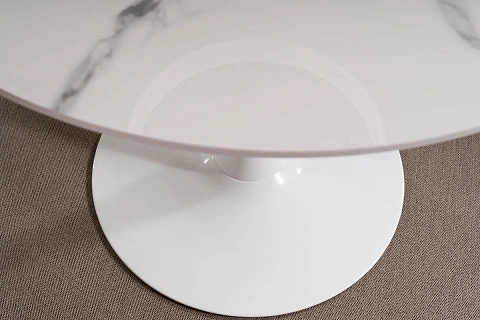 Стол обеденный SIGNAL ESPERO белый мрамор/белый 90