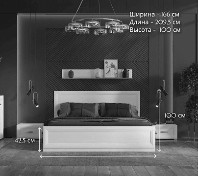 Кровать с подъемным механизмом LOZ160x200