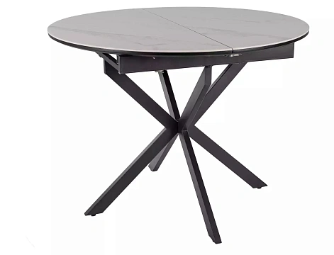 Стол обеденный SIGNAL GASTON Ceramic белый/черный 100-135/100