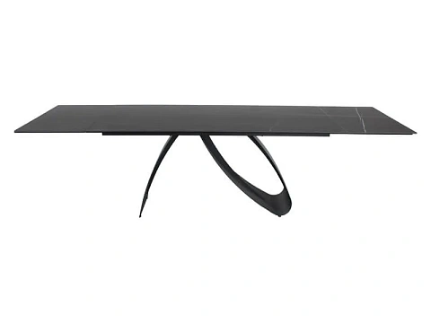 Стол обеденный SIGNAL DIUNA Ceramic Sahara Noir черный мрамор/черный мат 160-240/90
