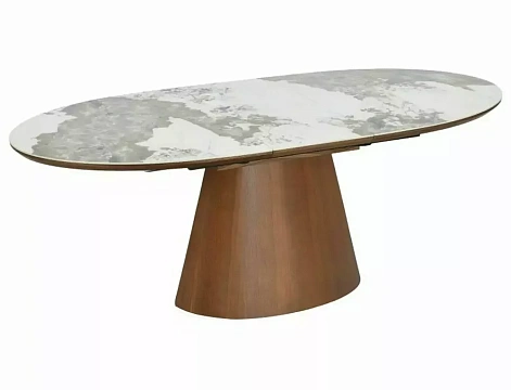 Стол обеденный SIGNAL MAROCCO Ceramic белый Pandoro/орех 160-200/90